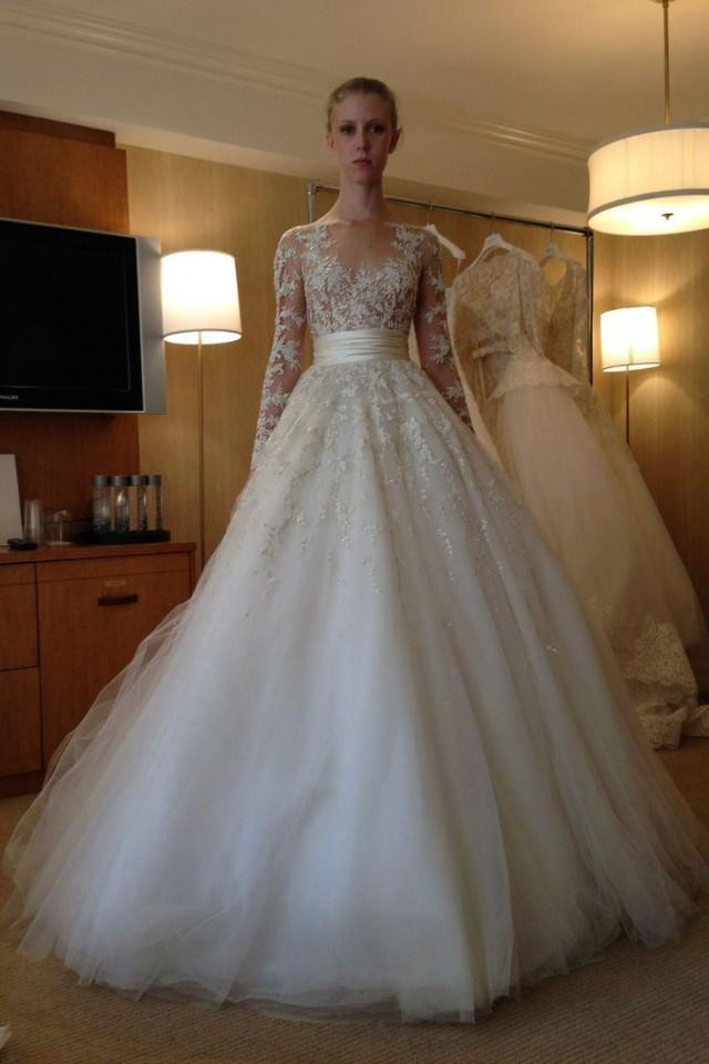 Wedding Dress Online
 2015 New Arrival Long Sleeve Wedding Dresses Lace Applique
