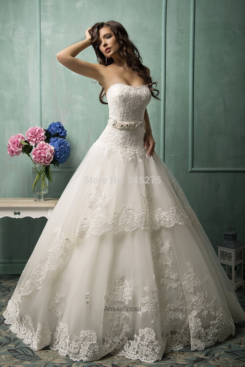 Wedding Dress Online
 Free custom made white ivory lace over tulle imported