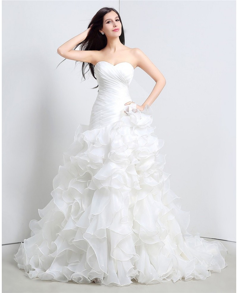 Wedding Dresses Cheap Online
 Custom Sweetheart Formal Organza Wedding Dress With