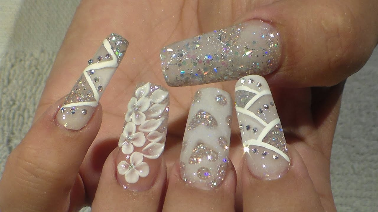 Wedding Fake Nails
 Wedding Bridal Nail Design Natos Nails Uñas Acrilicas