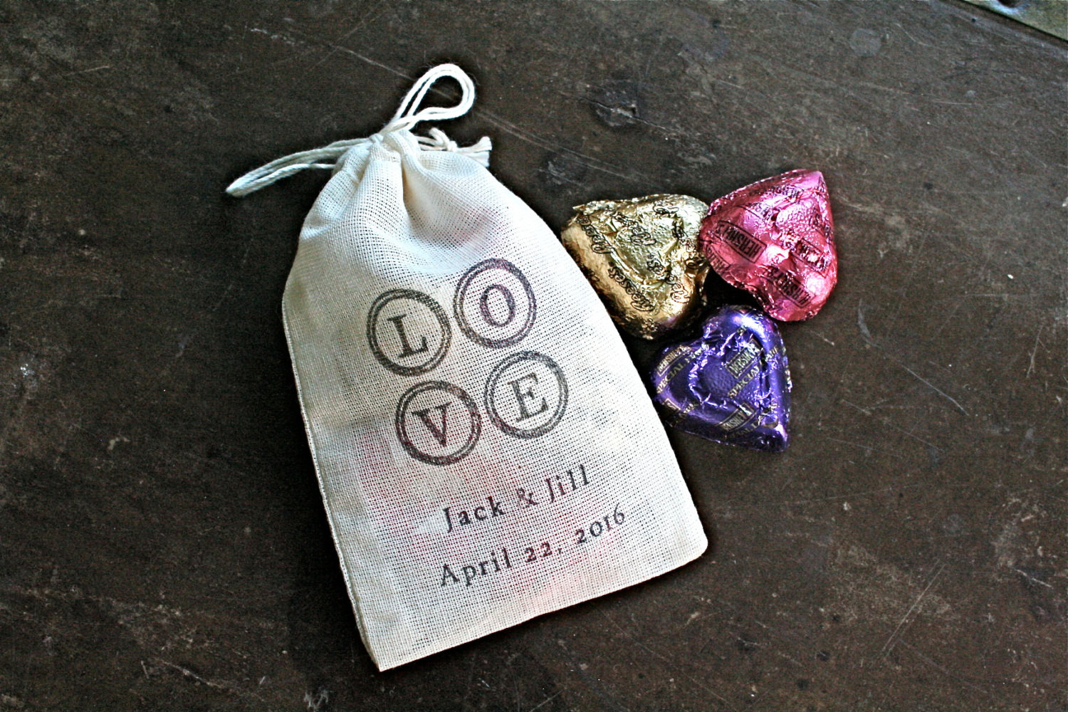 Wedding Favor Bags
 Personalized wedding favor bags 3x4 5 Set of 50 hand stamped