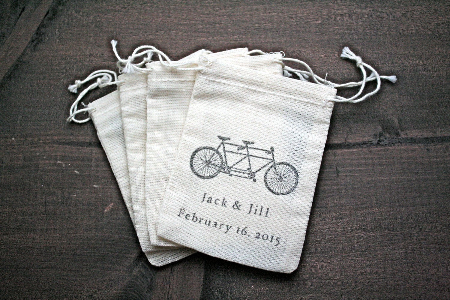 Wedding Favor Bags
 Personalized mini wedding favor bags muslin 2x4 Set of 25