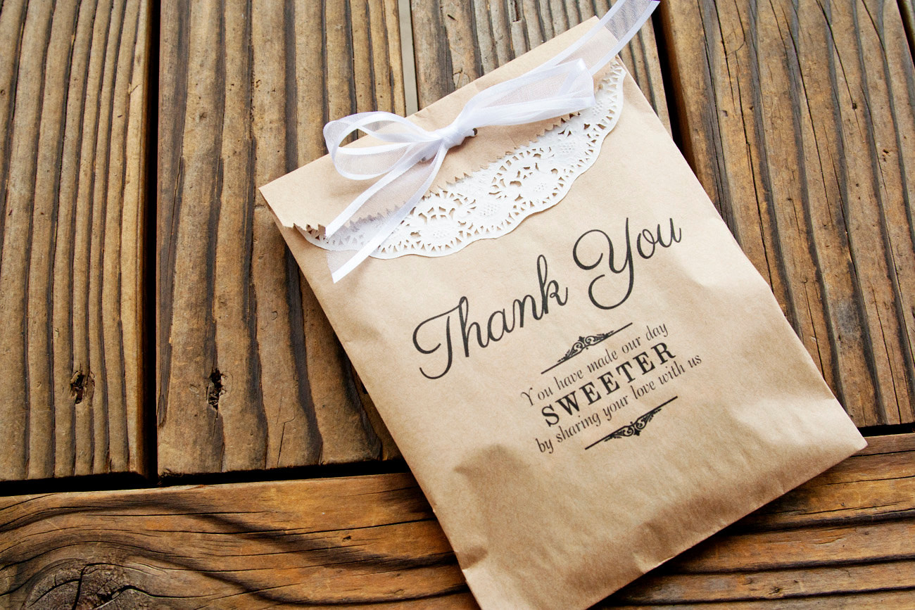 Wedding Favor Bags
 Favor Bags Wedding Favor Kraft Bags Thank You Message by