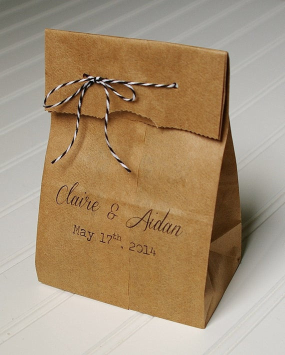 Wedding Favor Bags
 Personalized Wedding Favor Bags Rustic Paper Bags by