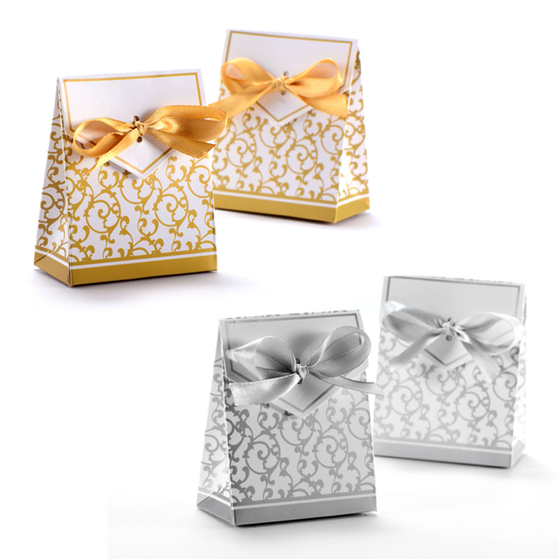 Wedding Favor Candy
 50pcs Candy Boxes With Ribbon Wedding Party Favor Gift Box