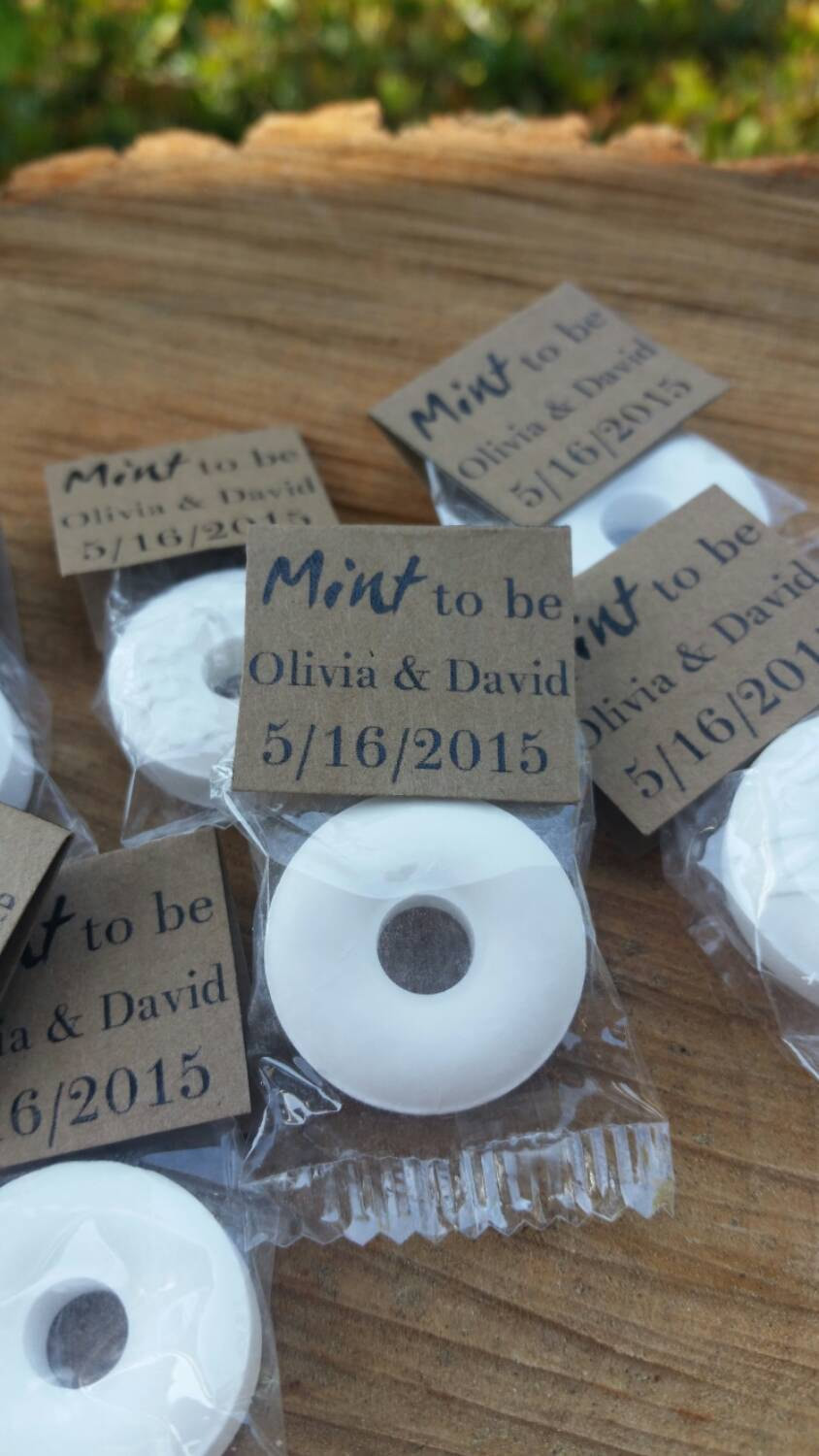 Wedding Favor Discount
 100 Mint to be wedding favors Rustic wedding by TagItWithLove