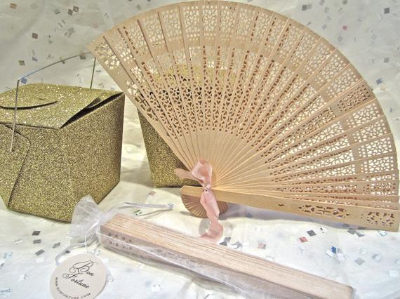 Wedding Favor Fans
 Items similar to Natural Wood Fans Wedding Favors on Etsy