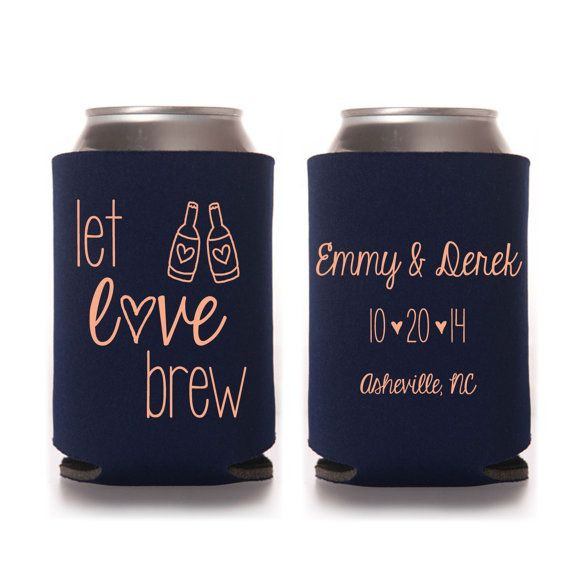 Wedding Favor Koozies
 Fall Wedding Favors for Guests Let Love Brew