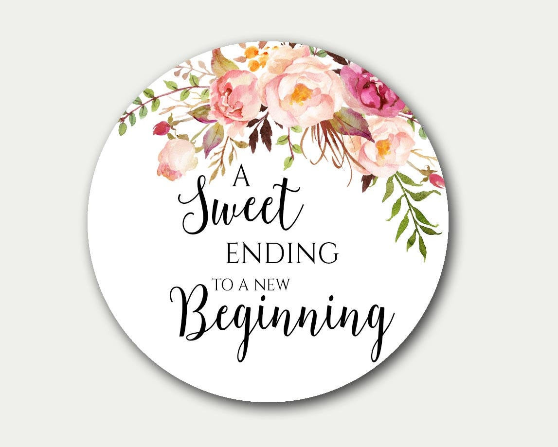 Wedding Favor Labels
 Wedding Favor Tag A Sweet Ending To A New Beginning Favor