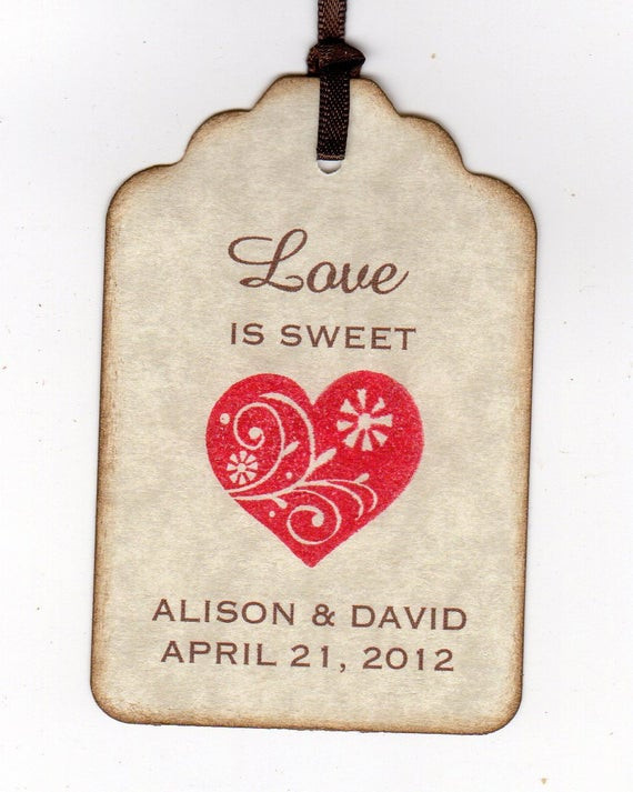 Wedding Favor Labels
 50 Personalized Wedding Favor Tags Gift Tags by