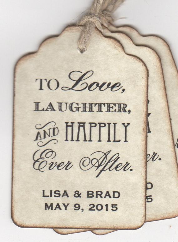 Wedding Favor Labels
 100 Wedding Favor Tags Shower Favor Tags To Love Laughter And