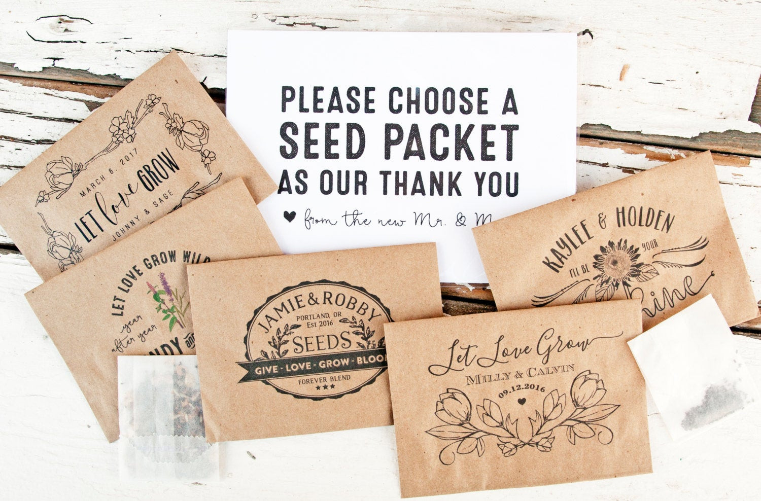 Wedding Favor Seed Packets
 Seed Packet Wedding Favors Personalized Seed Favors Let