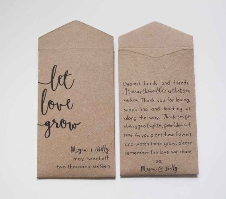 Wedding Favor Seed Packets
 DIY Let Love Grow Seed Packets Seed Packet Wedding Favors