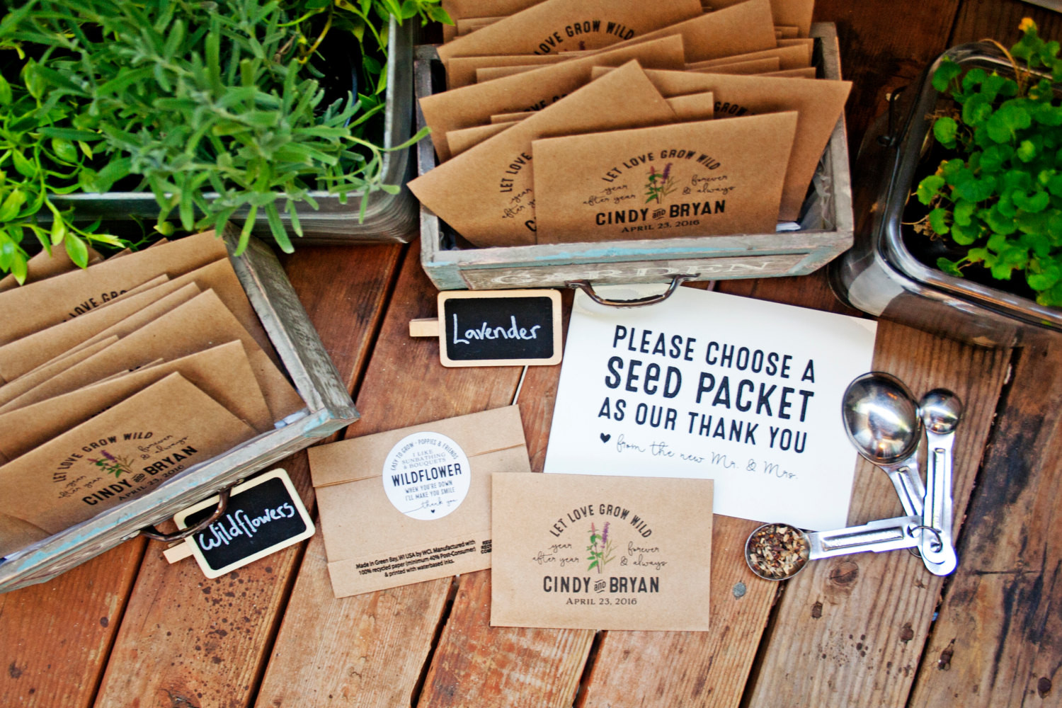 Wedding Favor Seed Packets
 Seed Packet Wedding Favors Personalized Bag and Seeds