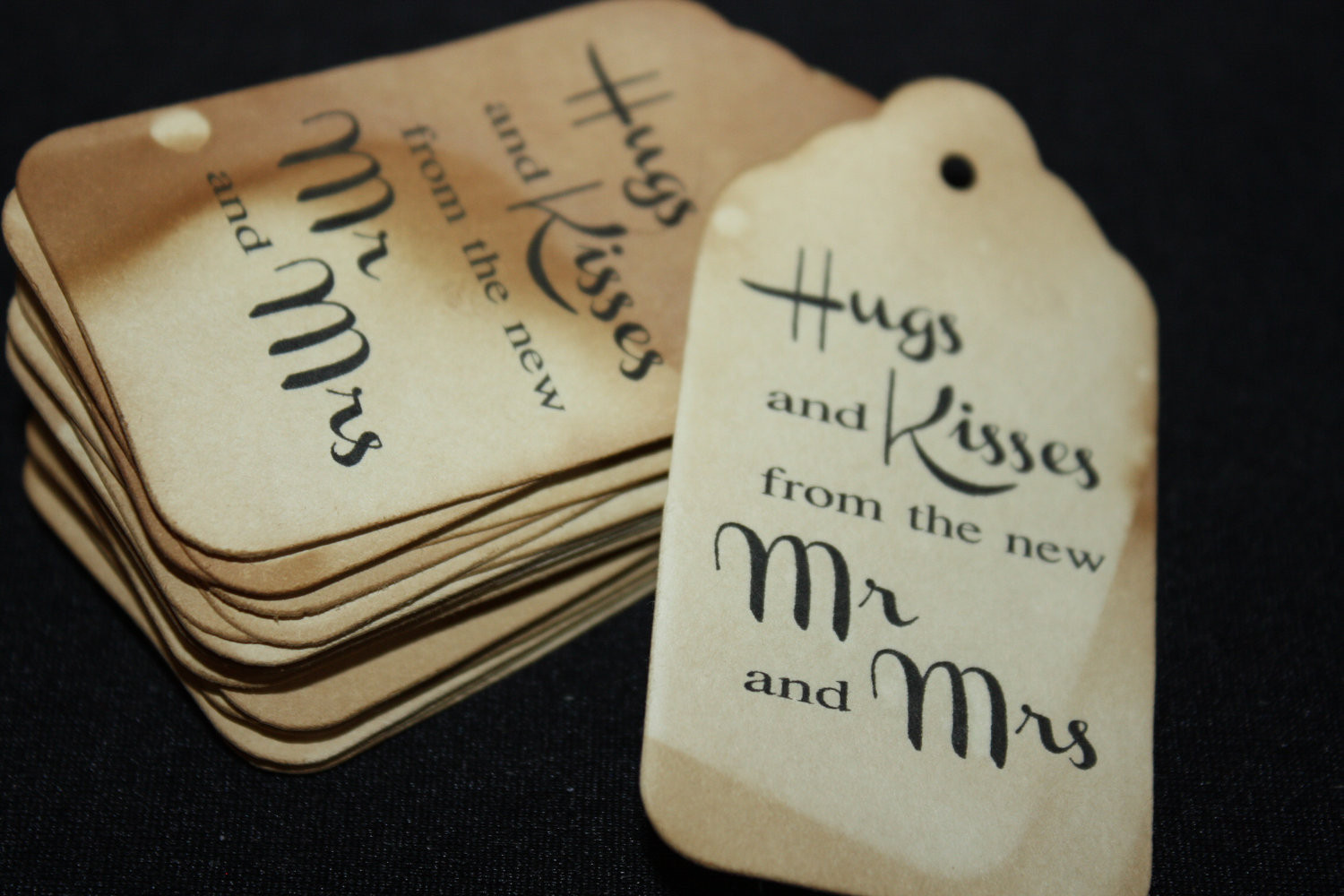 Wedding Favor Tags
 100 Wedding Favor Tags Hugs and Kisses from the New Mr and Mrs