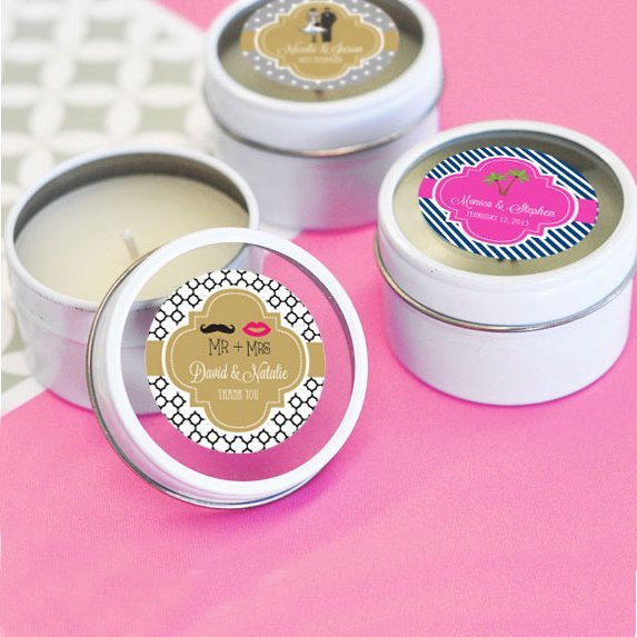 Wedding Favor Tins
 Personalized Wedding Favor Candle Tins