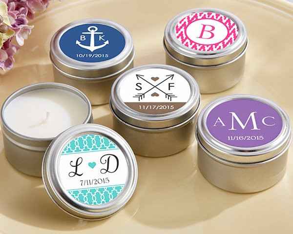 Wedding Favor Tins
 Personalized Candle Wedding Favor Tins