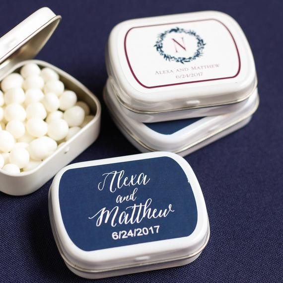 Wedding Favor Tins
 Personalized Wedding Mint Tin Favors
