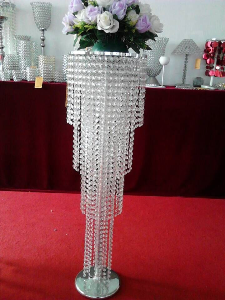 Wedding Flower Stands
 100cm H Acrylic Crystal Wedding Flower Stand Table