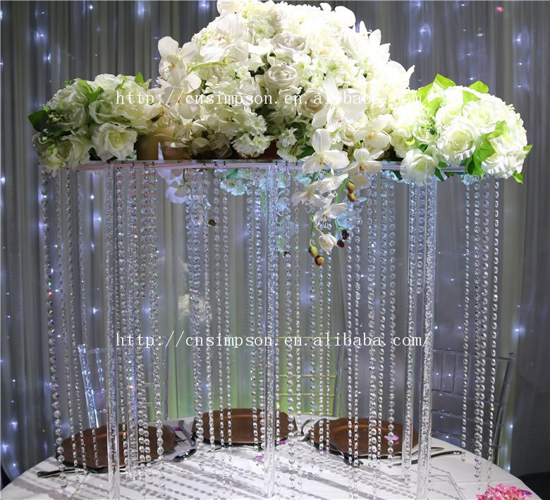 Wedding Flower Stands
 Hohen quadratischen acryl herzstück kristall hochzeit