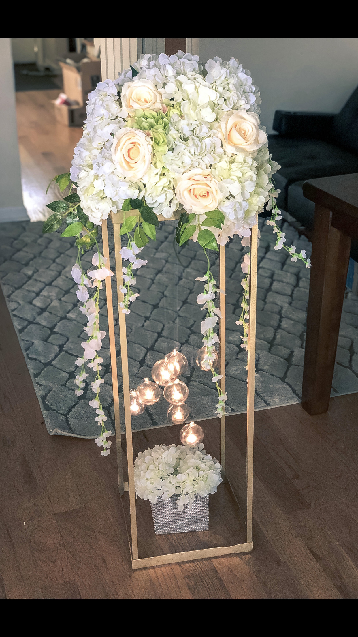 Wedding Flower Stands
 Modern rectangle stand centerpiece in 2019