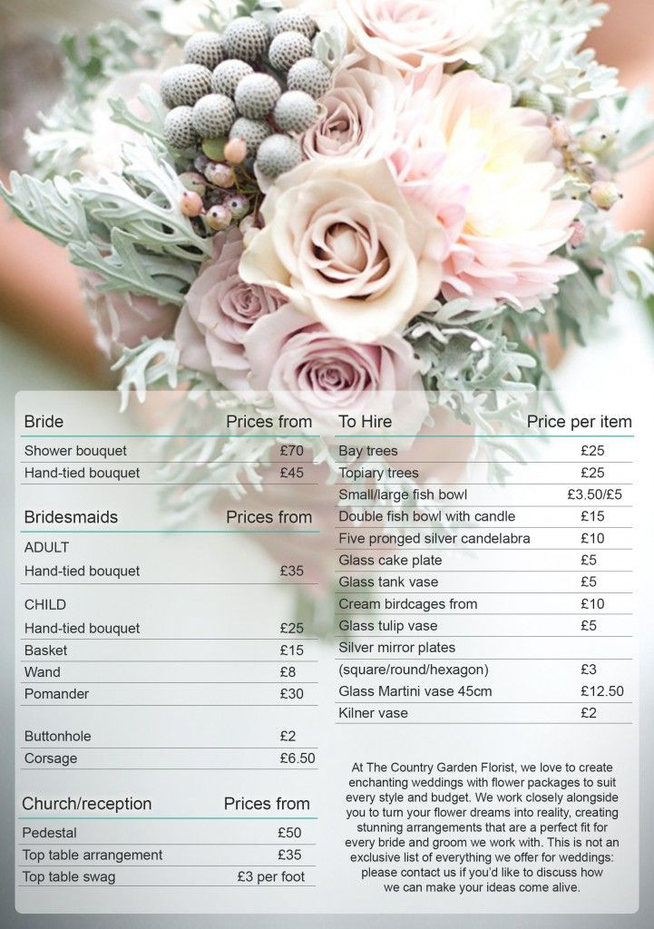 Wedding Flowers Prices
 17 Best images about Wedding graphy Brochure on