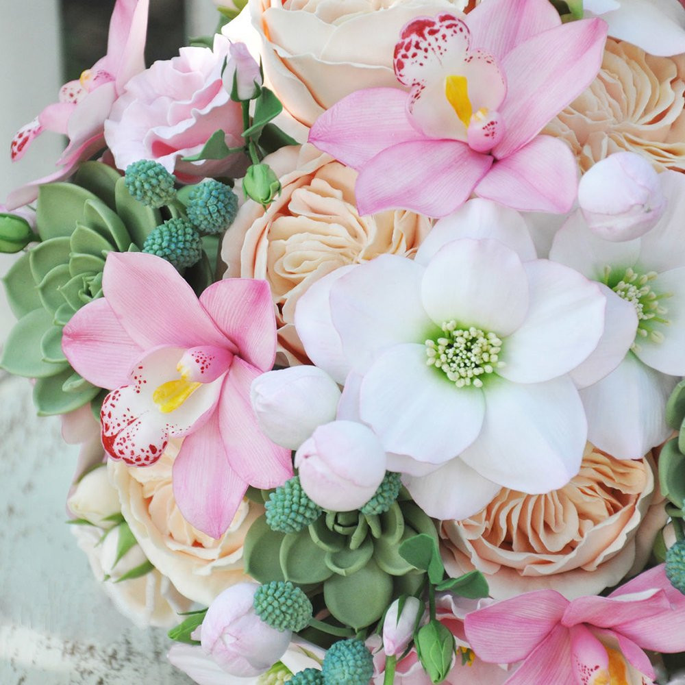 Wedding Flowers Ri
 Pink Orchid Wedding Bouquet Handmade With Love
