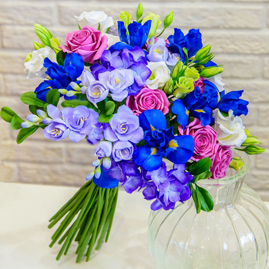Wedding Flowers Ri
 Iris Wedding Bouquet Artificial Flowers Handmade With
