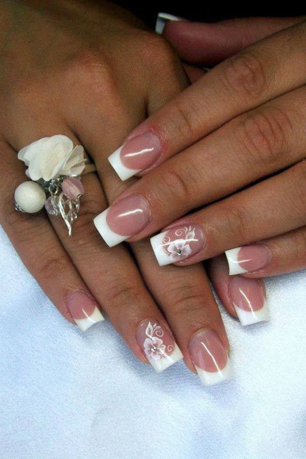 Wedding French Nails
 Top 17 Elegant Wedding Nail Designs – New Famous Fashion