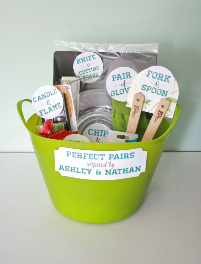 Wedding Gift Basket Ideas For Bride And Groom
 DIY “Perfect Pairs” Bridal Shower Gift