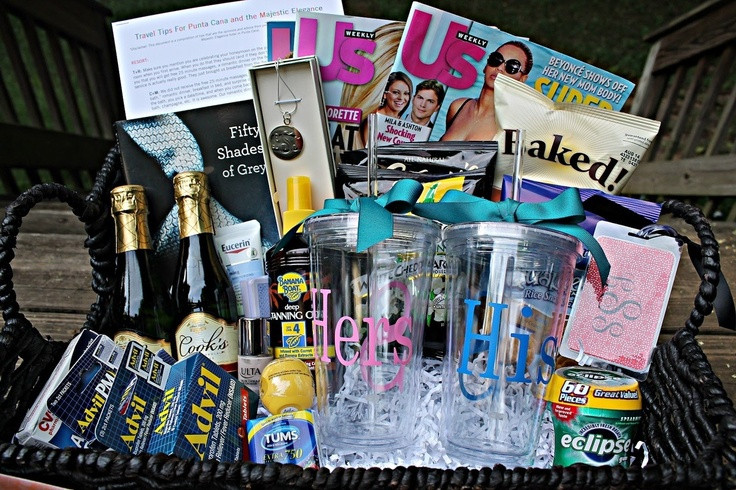 Wedding Gift Basket Ideas For Bride And Groom
 Great idea for the bridesmaids to give the bride & groom a