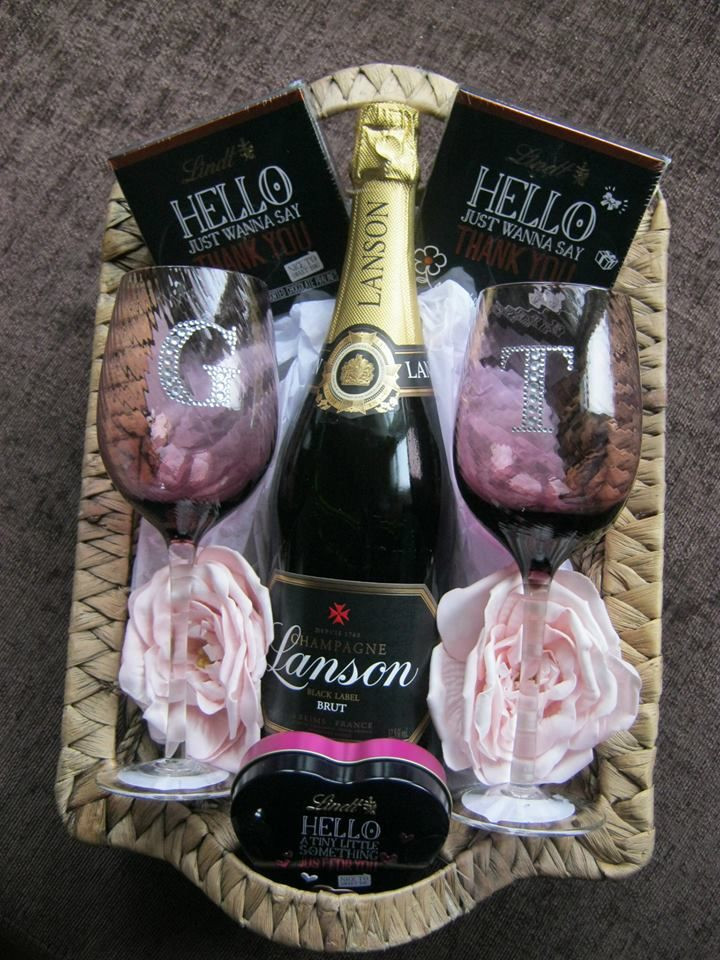 Wedding Gift Basket Ideas For Bride And Groom
 Personalised bride & groom thank you champagne hamper from