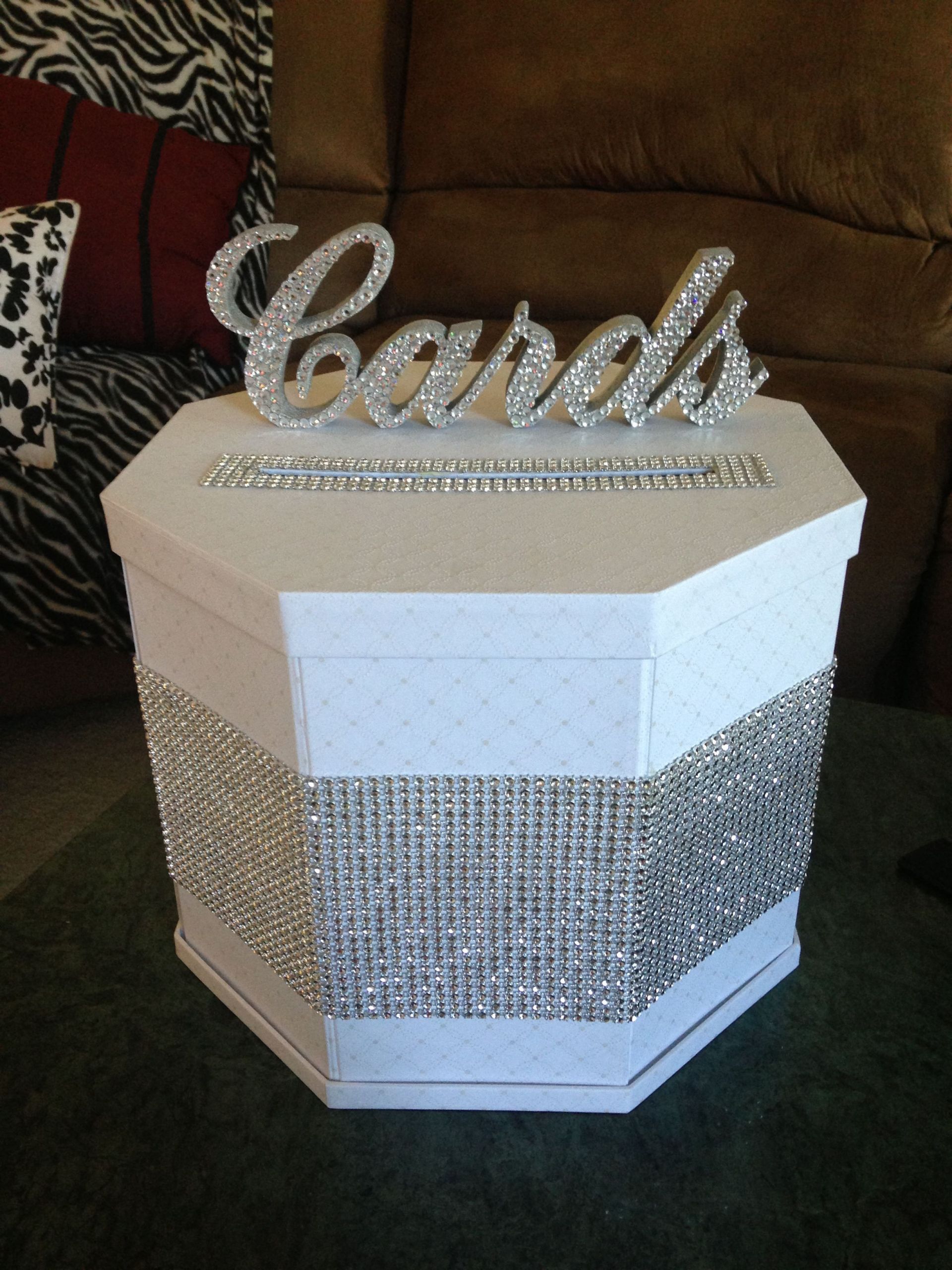 Wedding Gift Boxes Ideas
 DIY blinged out t card box