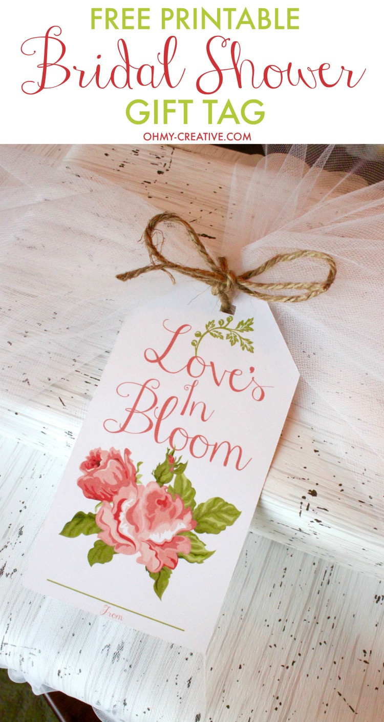 Wedding Gift Card
 Bridal Shower Printable Gift Tag Oh My Creative