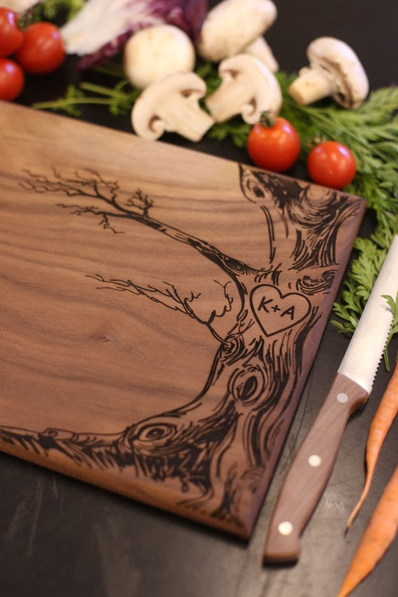 Wedding Gift Engraving Ideas
 Personalized Cutting Board Newlyweds Christmas Gift Bridal