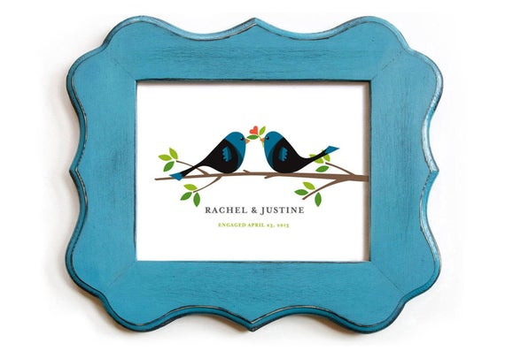 Wedding Gift Ideas For Gay Couple
 Love Birds Gay Wedding Gift Lesbian Couple Personalized Unique