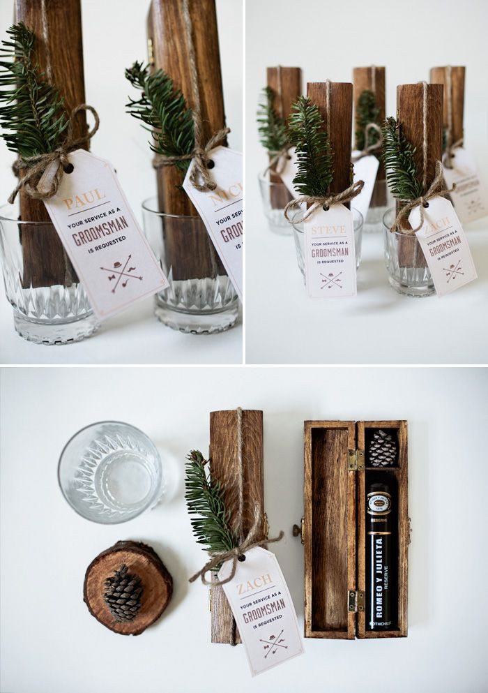 Wedding Gifts For Attendants
 Will You Be My Groomsman Cigar Box & Whiskey Glass by
