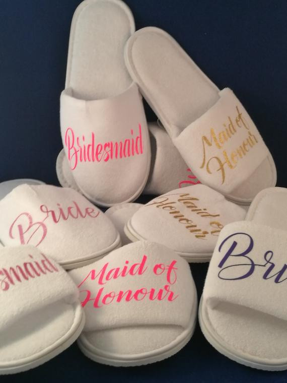 Wedding Gifts For Bridal Party
 Personalised wedding Slippers Bridal party ts Spa