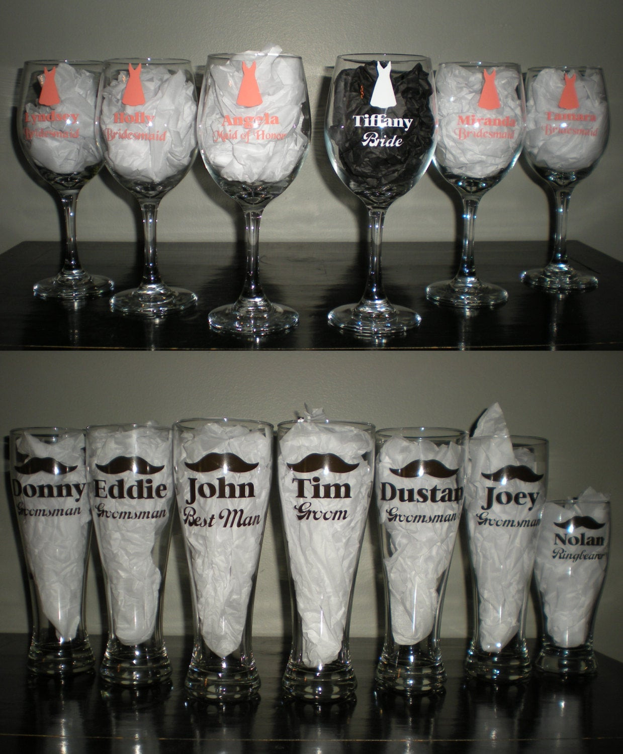 Wedding Gifts For Bridal Party
 Wedding Party Wine Beer Glasses Set Bridal Gift Bridesmaids