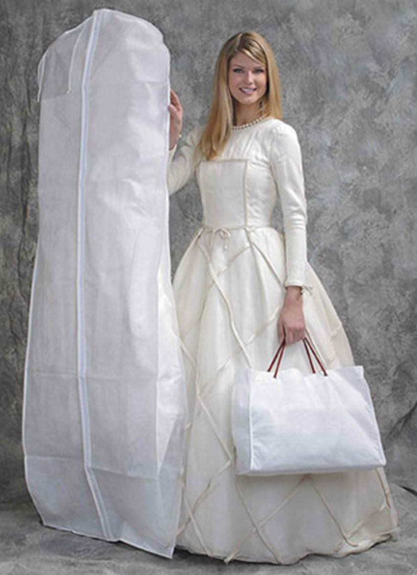 Wedding Gown Garment Bag
 High Quality White Breathable Garment Bag Wedding Dress