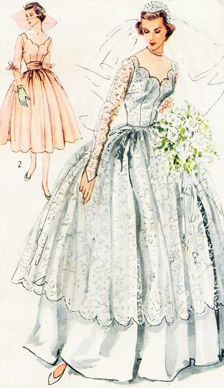 Wedding Gown Patterns
 1940s Beautiful Bridal and Bridesmaid Dress Wedding Gown