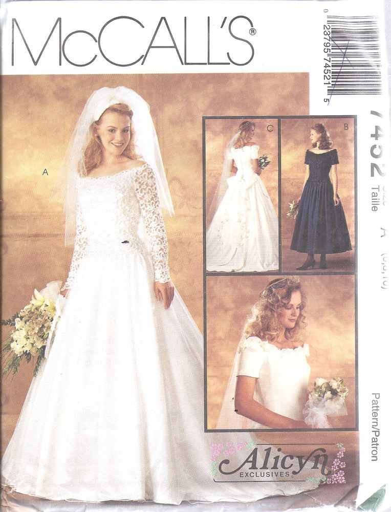 Wedding Gown Patterns
 7452 UNCUT McCalls Vintage SEWING Pattern Alicyn Excl