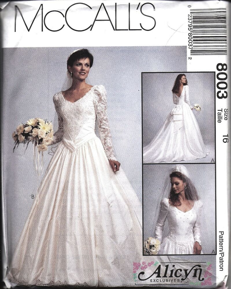 Wedding Gown Patterns
 UNCUT Vintage McCalls Sewing Pattern Misses Wedding Bridal