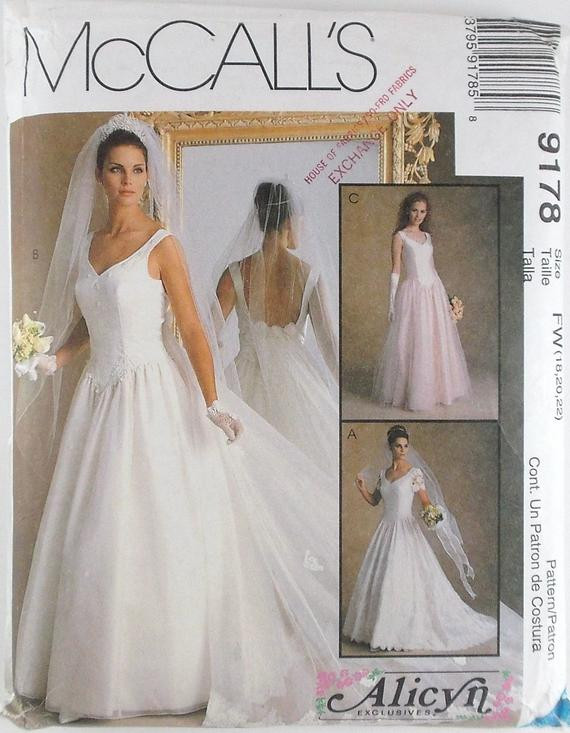 Wedding Gown Patterns
 Misses Bridal Gowns Dress Plus Sizes McCalls Pattern 9178