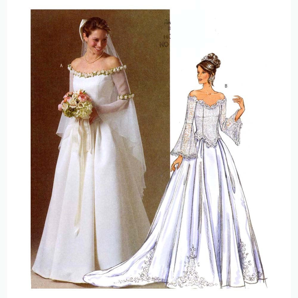 Wedding Gown Patterns
 Butterick 4453 wedding dress sewing pattern 16 to 22 by