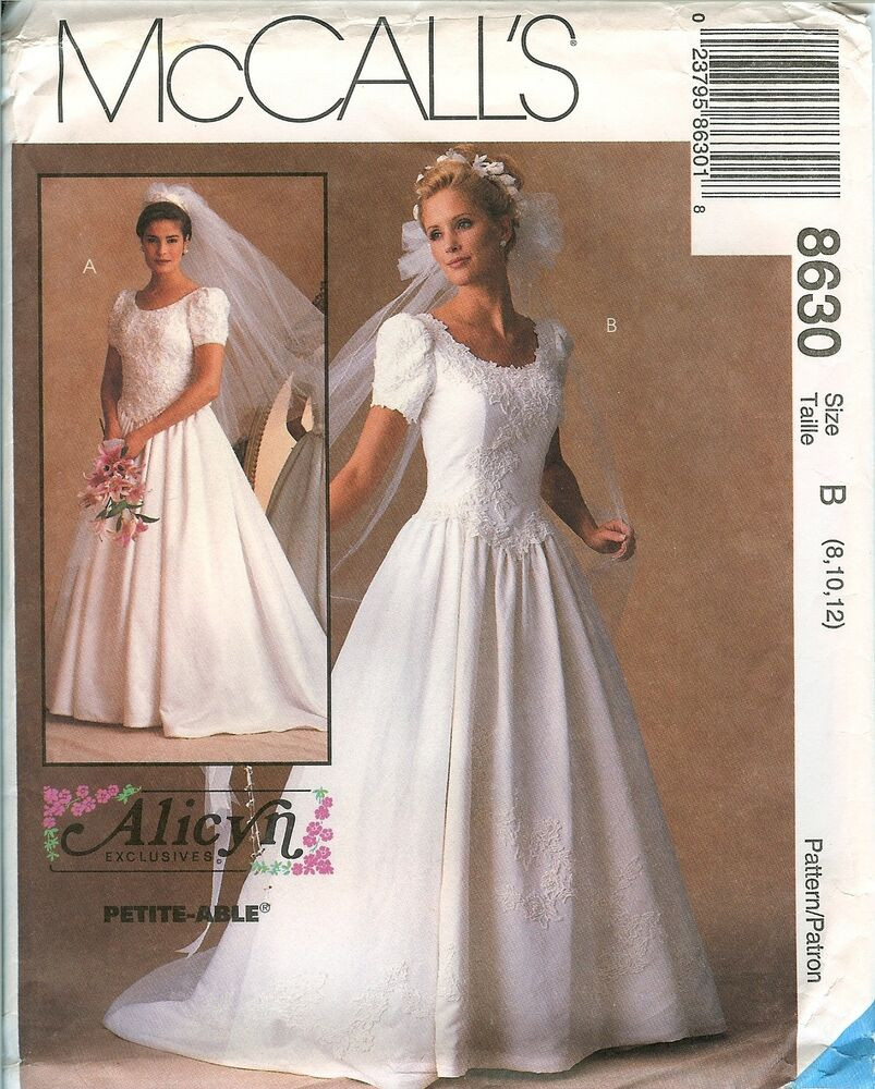 Wedding Gown Patterns
 McCalls 8630 Alicyn Bridal Wedding Gown Dress sewing