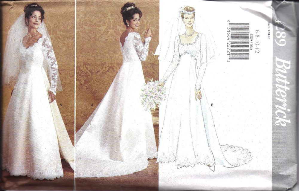 Wedding Gown Patterns
 UNCUT Vintage Butterick Sewing Pattern Wedding Bridal Gown