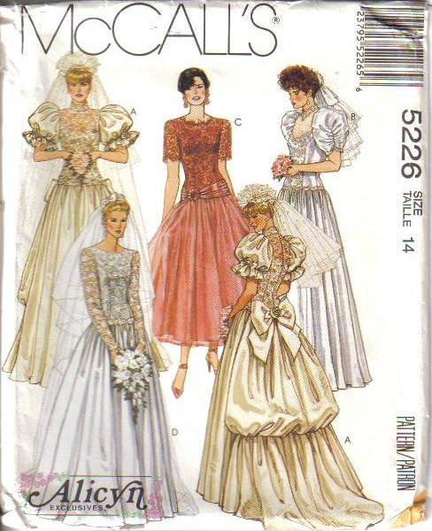 Wedding Gown Patterns
 OOP Bridal Wedding Gown Bridesmaid Dress Misses Size