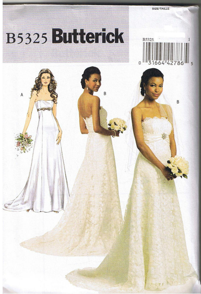 Wedding Gown Patterns
 Princess Seam Wedding Bridal Dress Gown Train Sewing