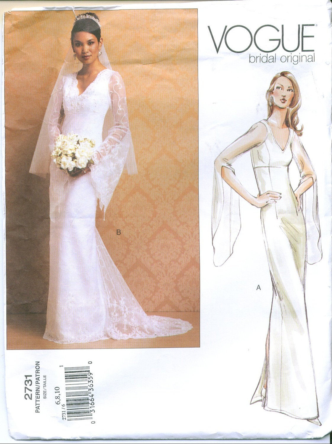 Wedding Gown Sewing Patterns
 Vogue 2731 Bridal Wedding Gown Sewing Pattern Size 6 8 10